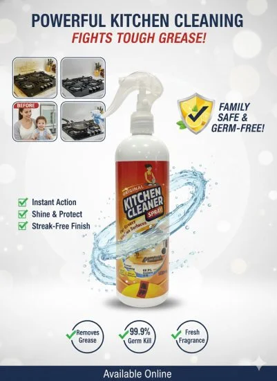 Kitchen Cleaner Spray & Grease Stain Remover Stove & Chimney Cleaner Spray Non-Flammable Nontoxic Magic Degreaser Spray for Kitchen Gas Stove Cleaning (Kitchen Cleaner Spray 500 ml)  [BUY 2 GET EXTRA 10% OFF]