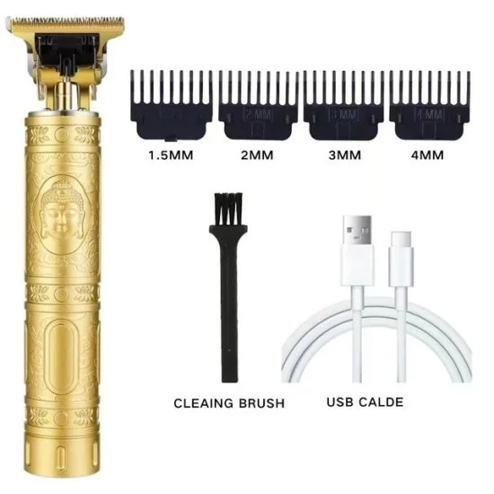Trimmer For Men Buddha Style Trimmer, Professional Rechargeable Cordless Electric Hair Clippers Trimmer Hair Cutting Kit with 4 Guide Combs for Men T-Blade