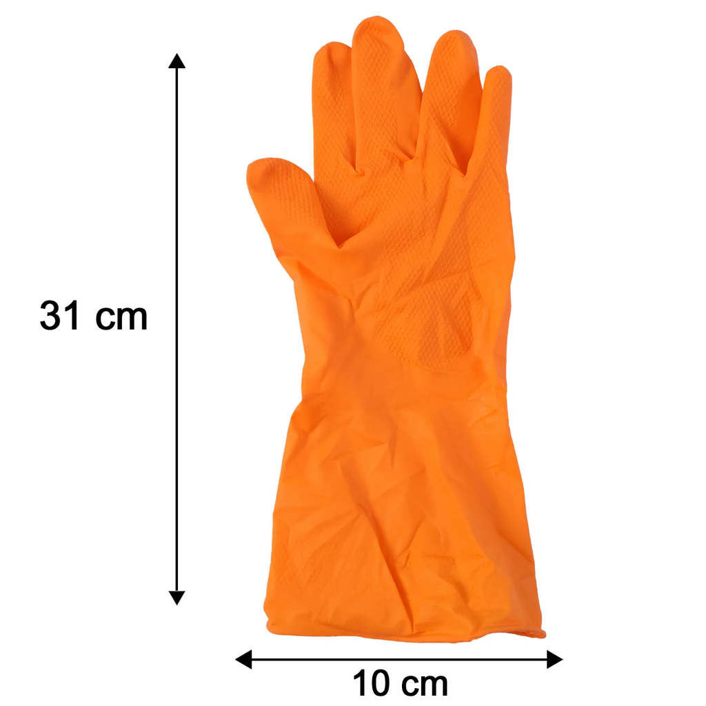 Large Orange Waterproof Rubber Gloves – Reusable Kitchen Protectors [BUY3 GET EXTRA 20%OFF]