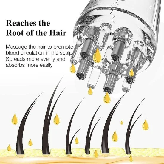 Hair Oil Applicator Comb, Smooth Root Comb Applicator Bottle For Scalp Oil, Anti-Leak, Anti Hair Loss Lotion Dispenser, Anti-Leak, Salon Care, Oily/Greasy Hair (Transparent- 10Ml/Pack of 1).