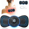 Body massager machine for pain relief wireless portable neck massager with 8 modes and 19 strength levels rechargeable full EMS mini massager butterfly massager for shoulder legs massage, neck & back massager.